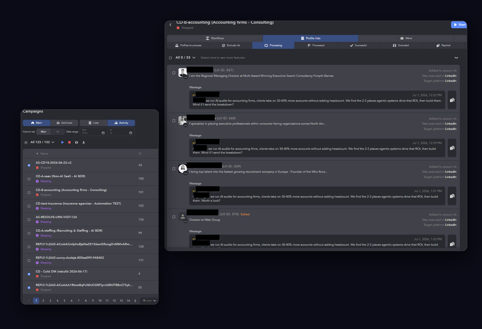 The LinkedIn client acquisition system